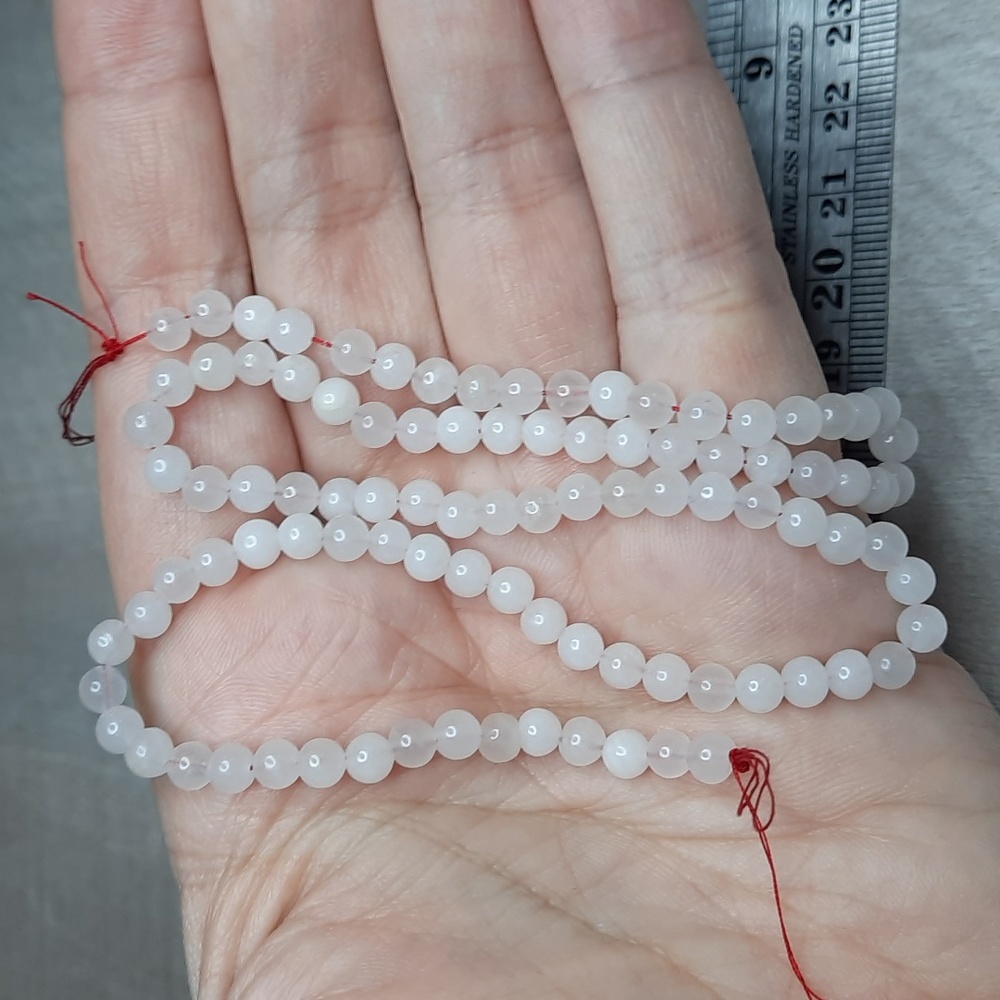 4mm Milky Quartz 15-inch Strand #9